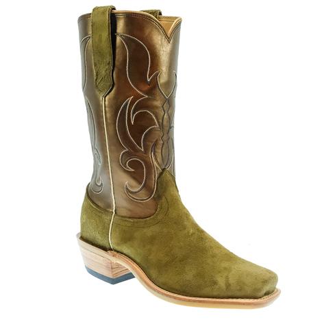 Fenoglio Olive Arizona Roughout Bronze Metallic Men's Boot