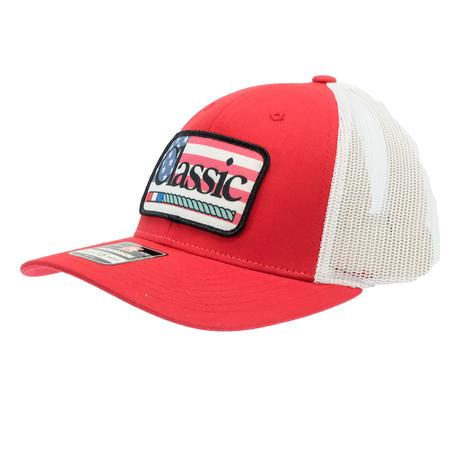 Classic Rope Red And White Flag Patch Cap 