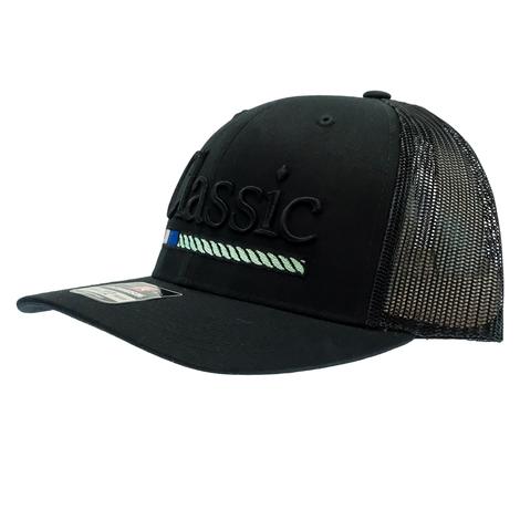 Classic Rope Black Embroidered Snapback Cap
