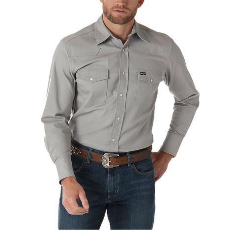 Wrangler Cement Advance Comfort Long Sleeve Men's Snap Work Shirt 