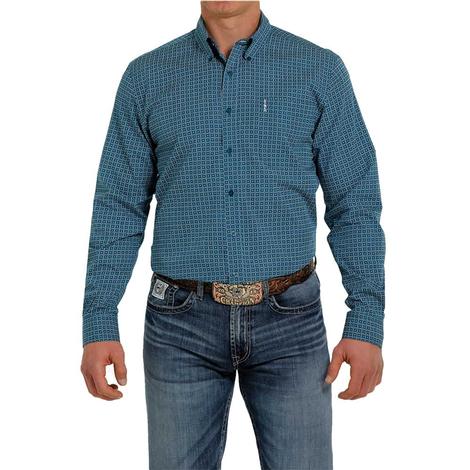 Cinch Teal Modern Fit Long Sleeve Buttondown Men's Shirt
