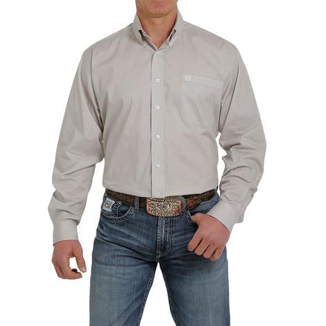 Cinch Khaki Print Long Sleeve Buttondown Men's Shirt