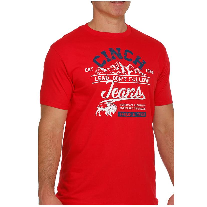  Cinch Red Graphic Men's T- Shirt