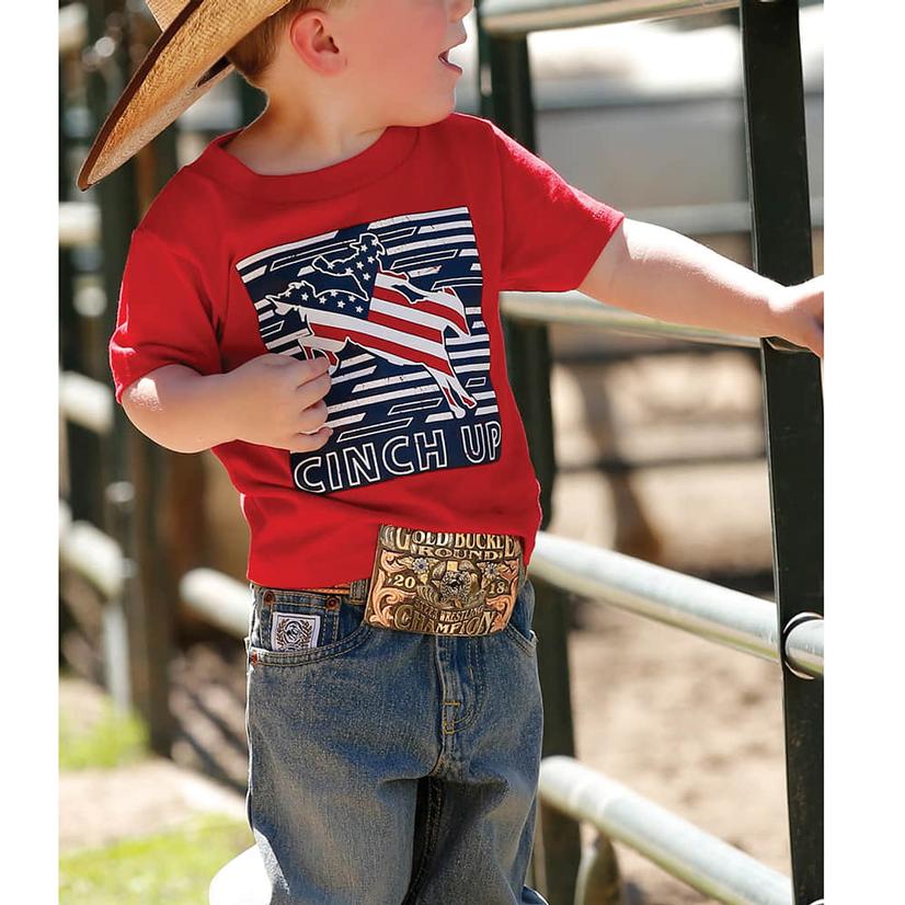  Cinch Red Graphic Toddler T- Shirt