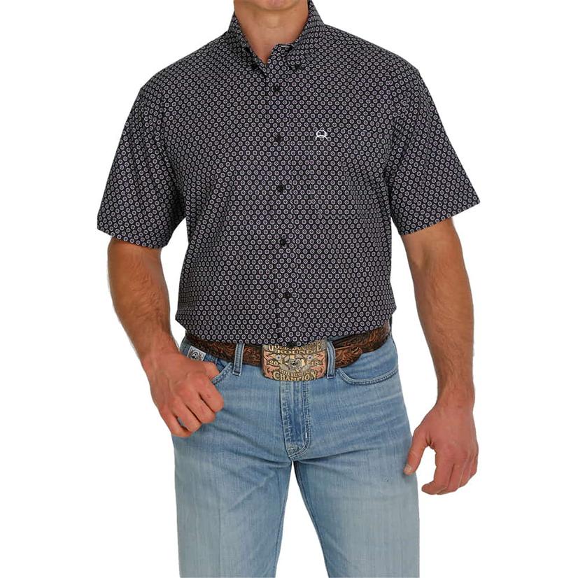  Cinch Black Print Arena Flex Short Sleeve Buttondown Men's Shirt