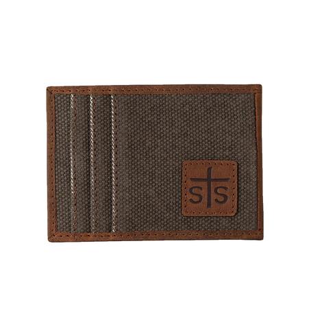 STS Ranchwear Dark Canvas Men's Money Clip Card Wallet