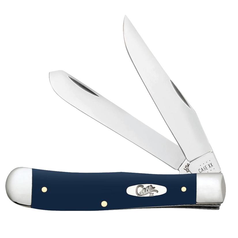  Case Navy Blue Synthetic Smooth Trapper Knife