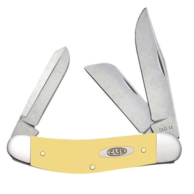  Case Yellow Synthetic Smooth Chrome Vanadium Sowbelly Knife