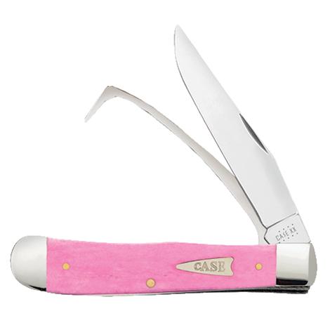 Case Equestrian Folding Knife Pink Bone