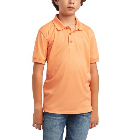 Ariat Tek Habanero Peach Short Sleeve Boy's Shirt