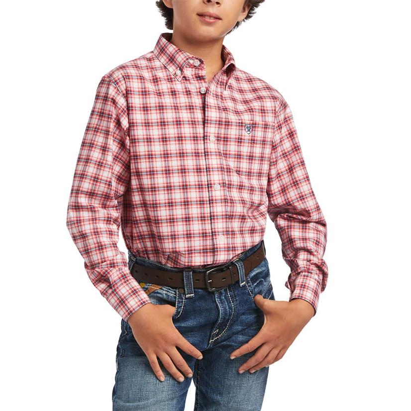  Ariat Boy's Pro Series Long Sleeve Buttondown Forrest Stretch Shirt