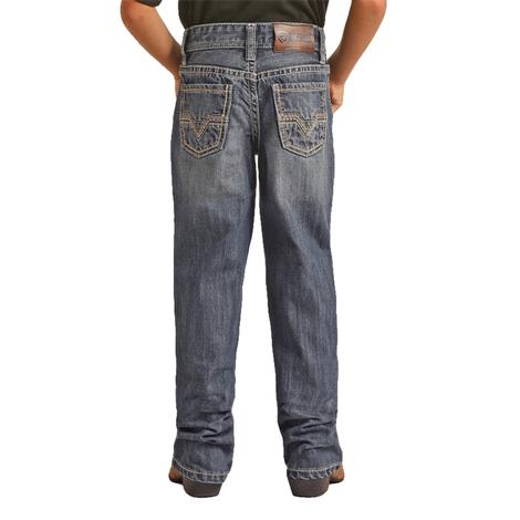 Rock And Roll Medium Wash Boot Cut Boy's Jeans