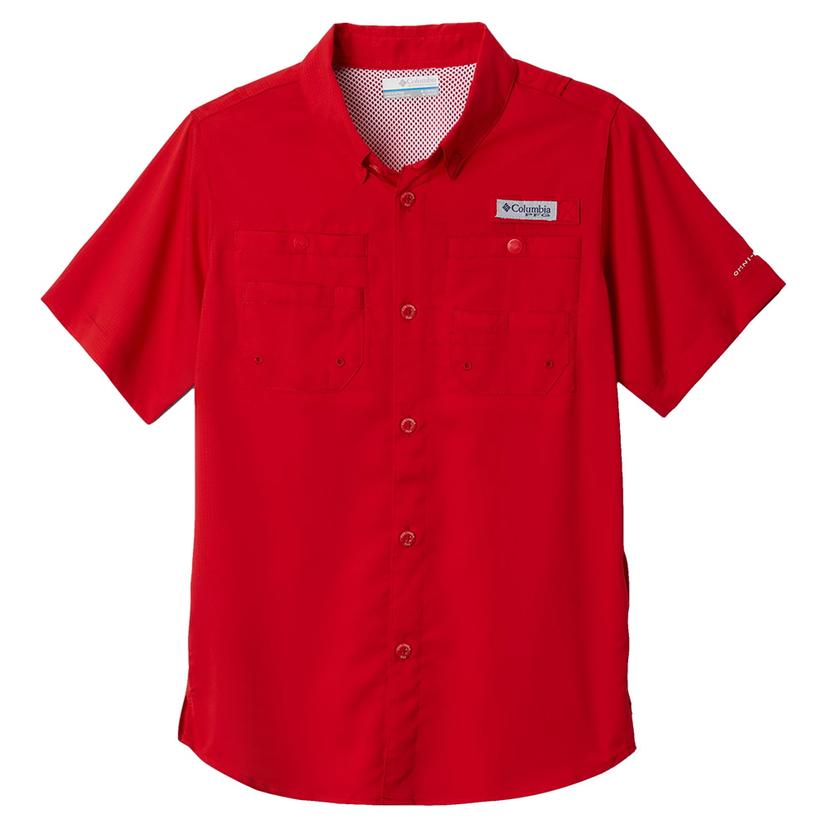 Columbia Pfg Red Spark Tamiami Short Sleeve Boy's Shirt