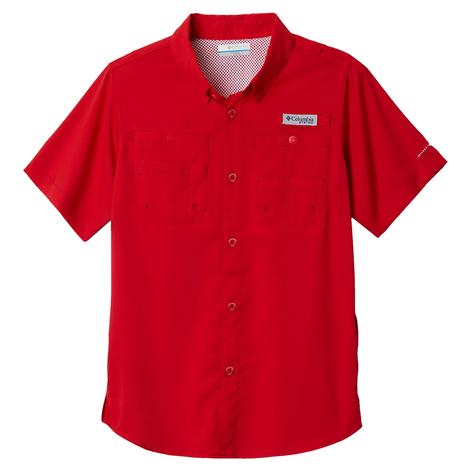 Columbia PFG Red Spark Tamiami Short Sleeve Boy's Shirt 