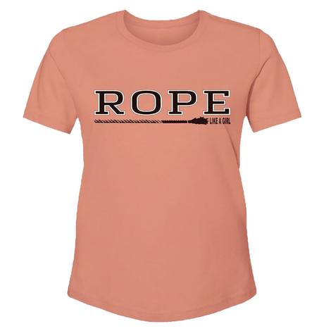 Hooey Rope Like a Girl Coral Crew Neck Youth T-Shirt 