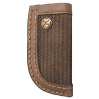 Hooey Brown Roughout Basketweave Leather with Brown Oil Tanned Leather Knife Sheath