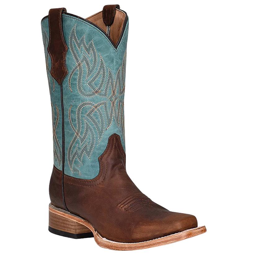  Circle G Brown And Turquoise Girl's Boots
