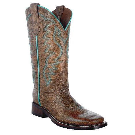 Circle G Boots Peanut with Turquoise Embroidery Women's Boot