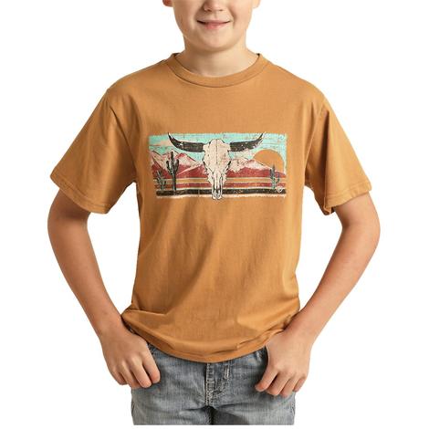 Rock and Roll Cowboy Longhorn Graphic Boy's Tee