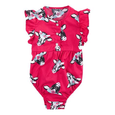 Wrangler Red Cow Infant Girl Bodysuit 