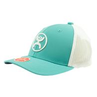 Hooey 'O Classic' Teal White 6Panel Trucker with White Hooey Circle Logo Men's Cap