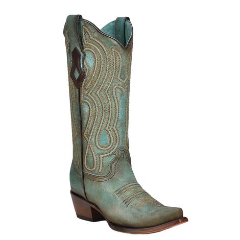 Corral Boots Women's Turquoise Laser and Embroidery Boot