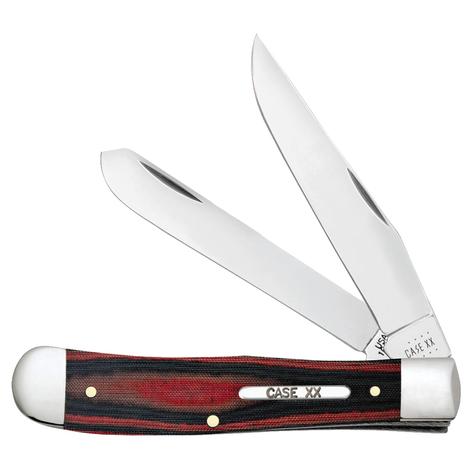 Case Black and Red Micarta Smooth Trapper Folding Knife