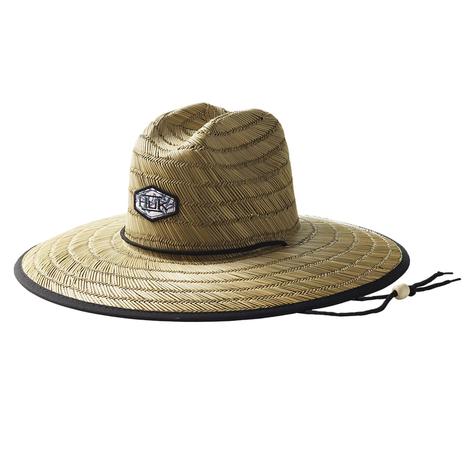 Huk Barley Pink Tall Leaves Straw Hat