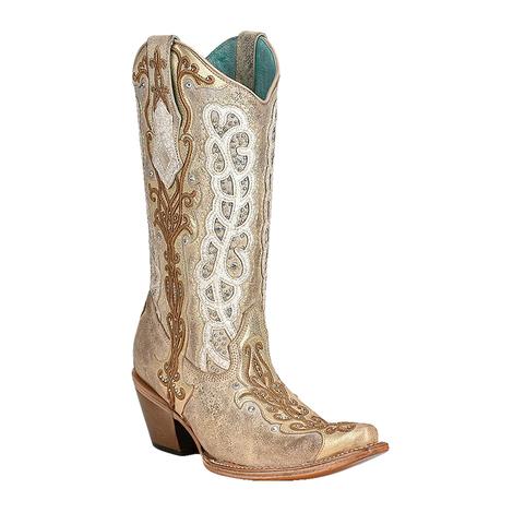 Corral Boots Gold & Bone Overlay Women's Boots