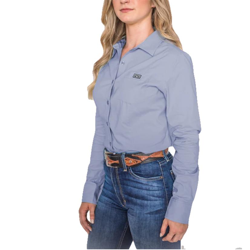  Kimes Ranch Navy Linville Long Sleeve Women's Shirt