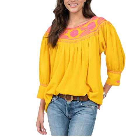 Sister Mary Marigold Embroidered Women's Top 