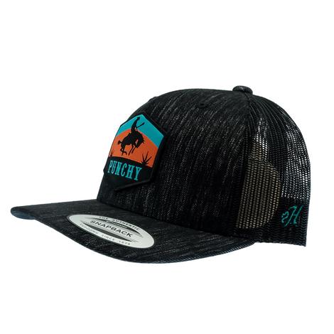Hooey Punchy Black 6 Panel Trucker with Patch Logo