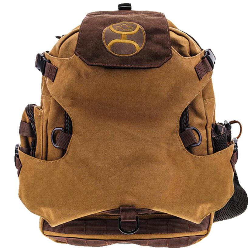  Hooey ` Mule ` Boot Carrying Backpack Tan Body With Brown Black Lid