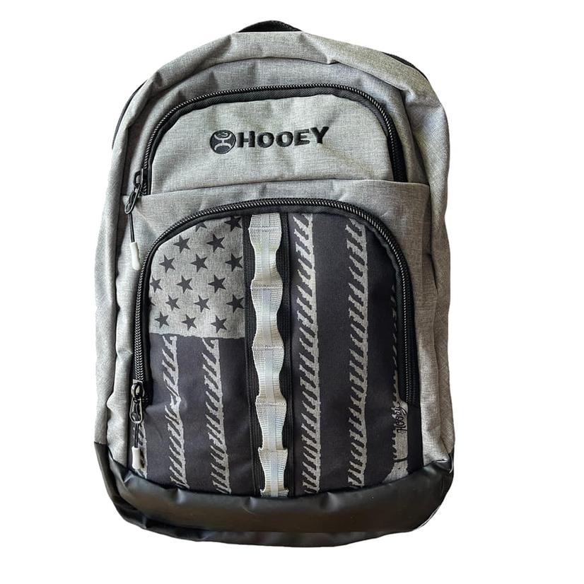  Hooey ` Ox ` Grey Body Backpack With Grey Black Flag Pocket And Accents