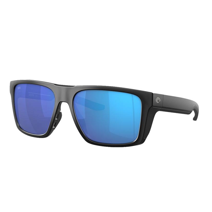  Costa Blue Mirror Lido 580g Black Matte Frame Sunglasses