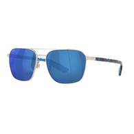 COSTA Wader Blue Mirror 580P Brushed Silver Sunglasses