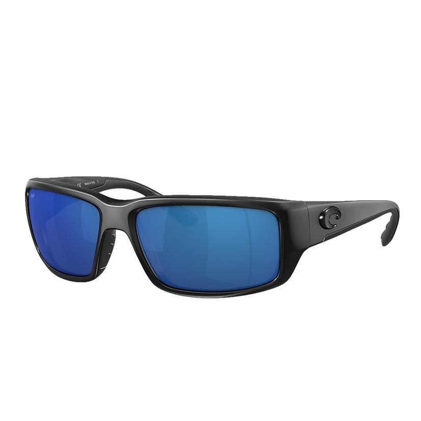  Costa Matte Black Fantail Blue Mirror Sunglasses