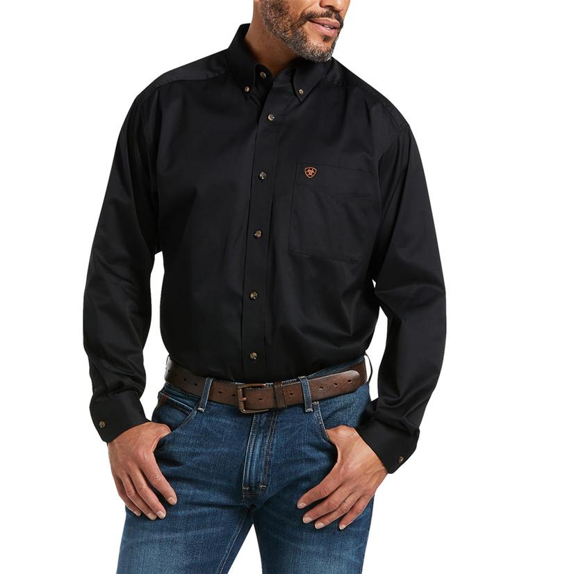 Ariat Mens Black Long Sleeve Button- Down Shirt