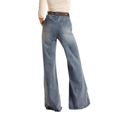 Rock and Roll Cowgirl High Rise Palazzo Flare Ladies Jeans