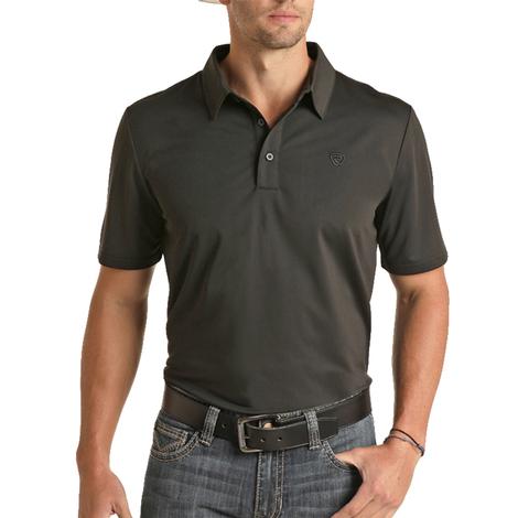 Rock and Roll Cowboy Black Short Sleeve Men's Polo 