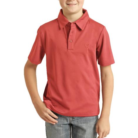 Rock and Roll Cowboy Red Short Sleeve Boy's Polo 