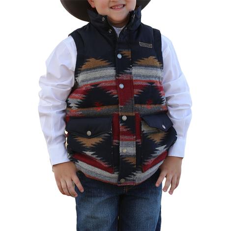 Cinch Blue Brushed Twill Quilted Boys Vest