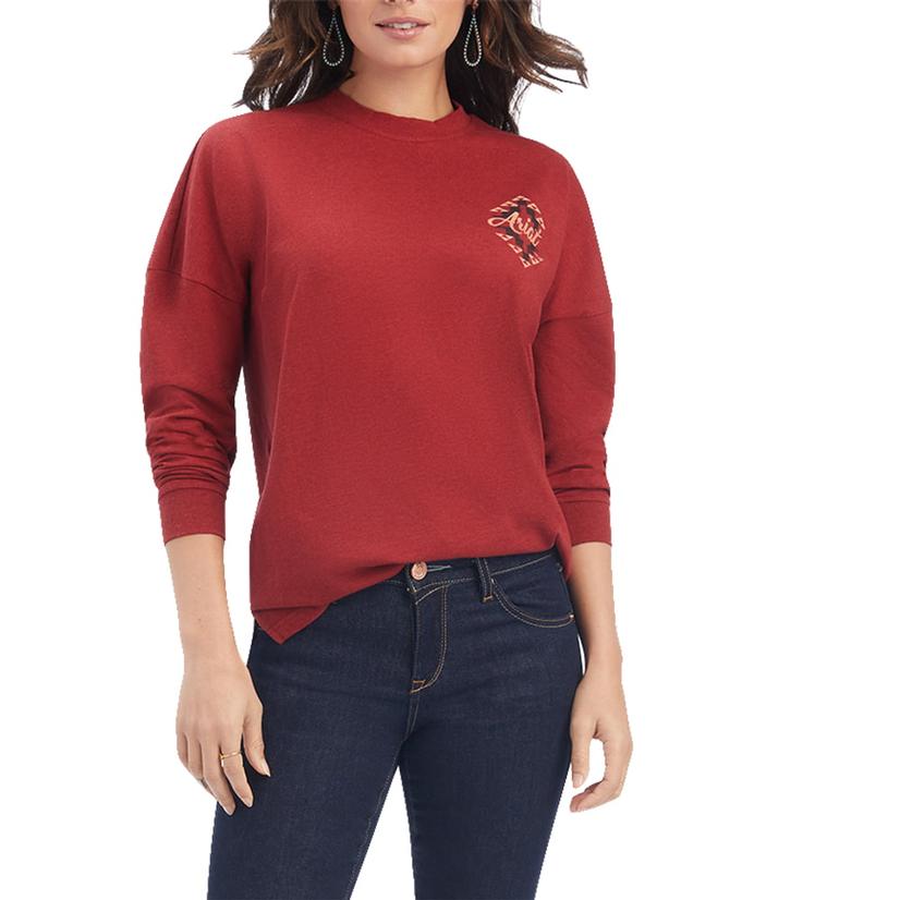  Ariat R.E.A.L Red Oversized Women's Shirt