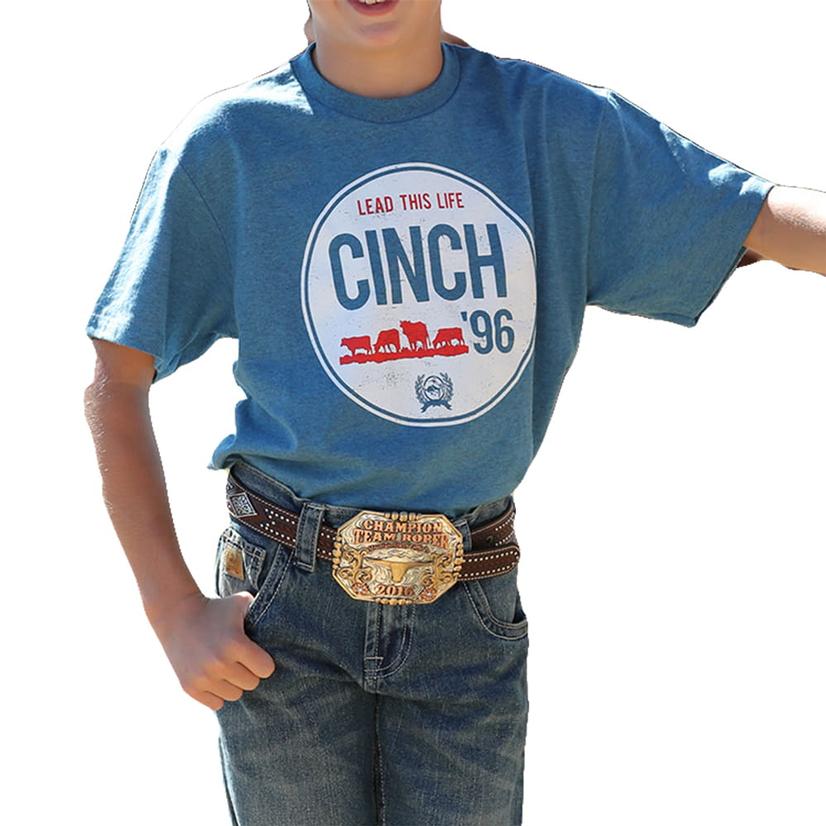  Cinch Blue Cinch Logo Boy's T- Shirt