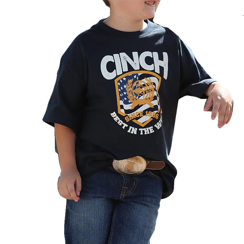  Cinch Navy Best Of The West Graphic Boy's T- Shirt