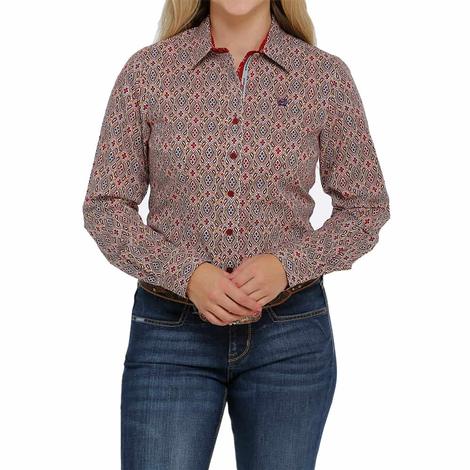 Cinch Multicolor Printed Long Sleeve Buttondown Women's Shirt