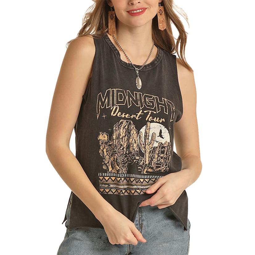  Rock And Roll Black Women's Graphic Tank