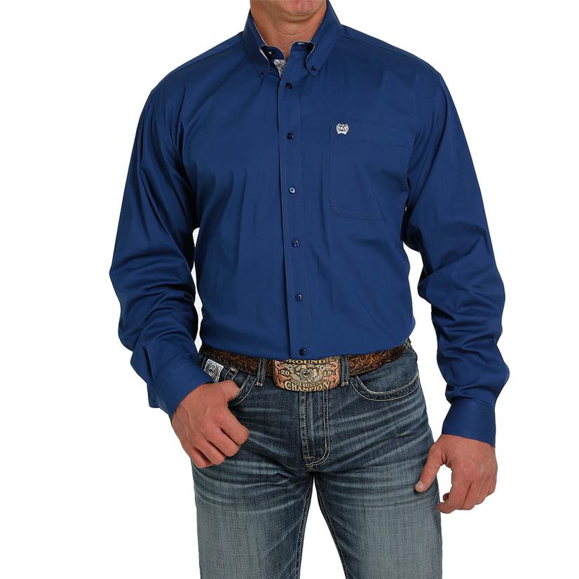  Cinch Blue Long Sleeve Men's Buttondown Shirt