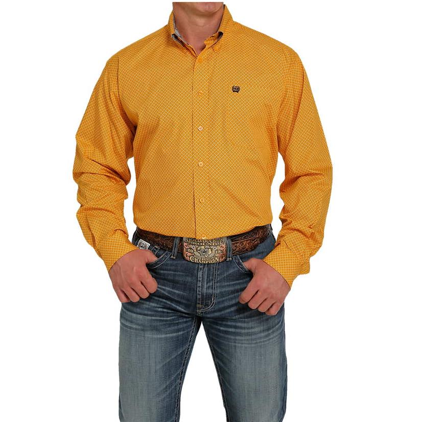  Cinch Gold Long Sleeve Men's Button- Down Shirt
