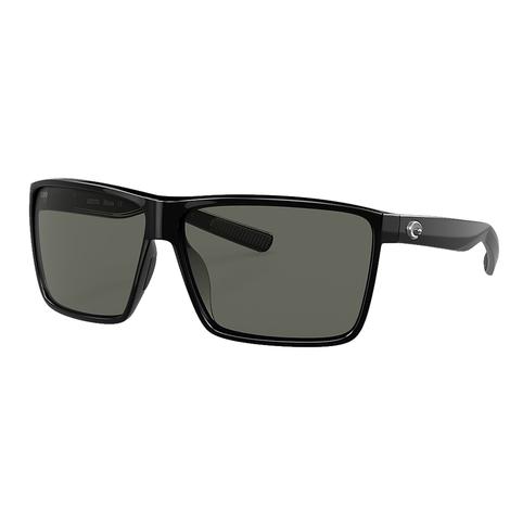 COSTA Gray Polarized Shiny Black Rincon Sunglasses